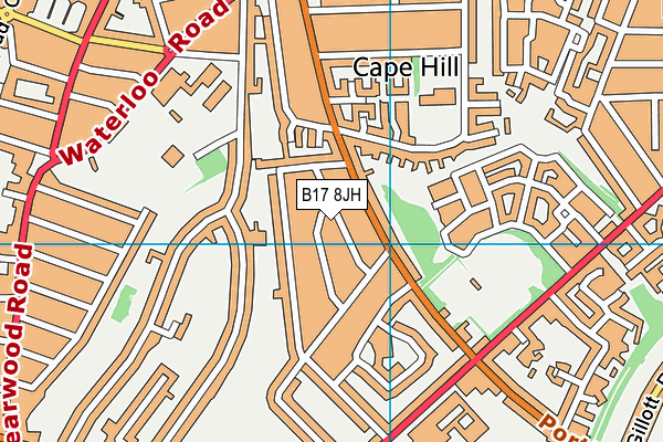 B17 8JH map - OS VectorMap District (Ordnance Survey)