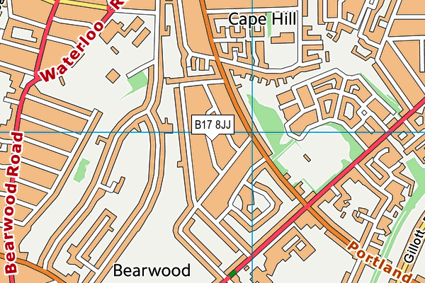 B17 8JJ map - OS VectorMap District (Ordnance Survey)