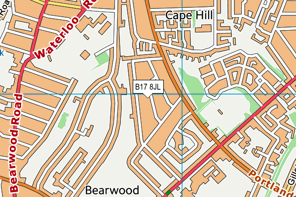B17 8JL map - OS VectorMap District (Ordnance Survey)