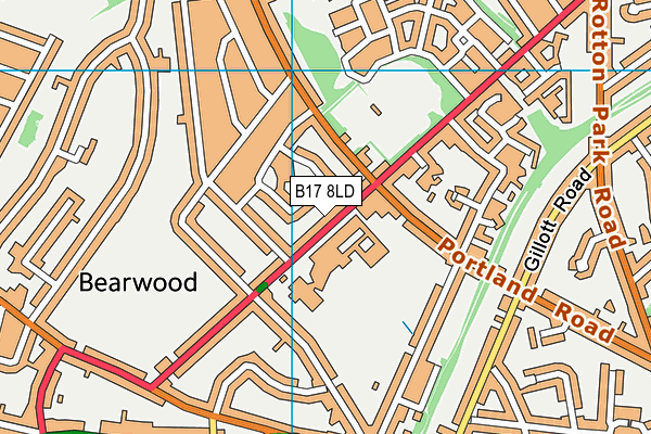 B17 8LD map - OS VectorMap District (Ordnance Survey)