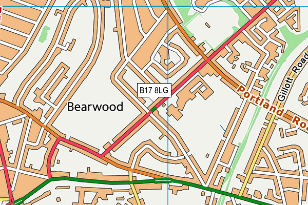 B17 8LG map - OS VectorMap District (Ordnance Survey)