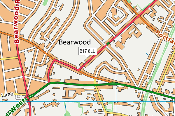 B17 8LL map - OS VectorMap District (Ordnance Survey)