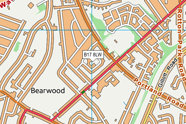 B17 8LW map - OS VectorMap District (Ordnance Survey)