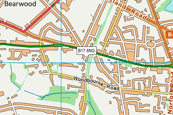 B17 8NG map - OS VectorMap District (Ordnance Survey)