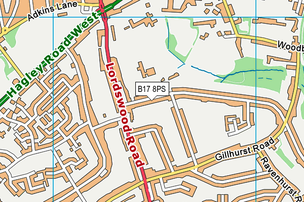 B17 8PS map - OS VectorMap District (Ordnance Survey)