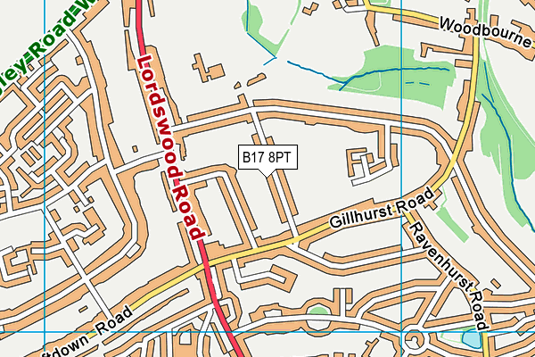 B17 8PT map - OS VectorMap District (Ordnance Survey)