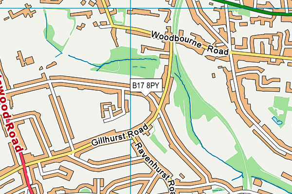 B17 8PY map - OS VectorMap District (Ordnance Survey)