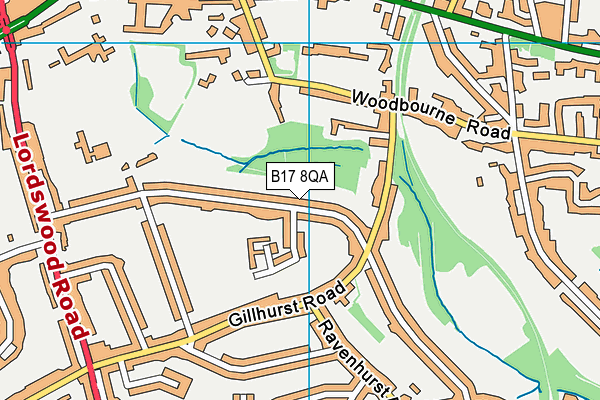 B17 8QA map - OS VectorMap District (Ordnance Survey)