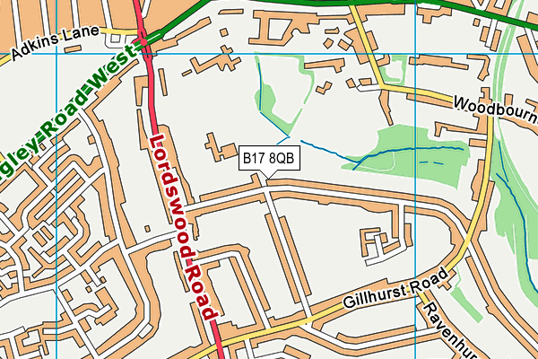 Lordswood Girls School map (B17 8QB) - OS VectorMap District (Ordnance Survey)