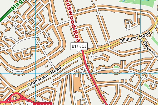 B17 8QJ map - OS VectorMap District (Ordnance Survey)