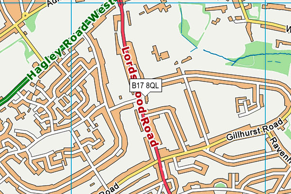 B17 8QL map - OS VectorMap District (Ordnance Survey)