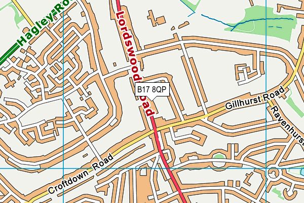 B17 8QP map - OS VectorMap District (Ordnance Survey)