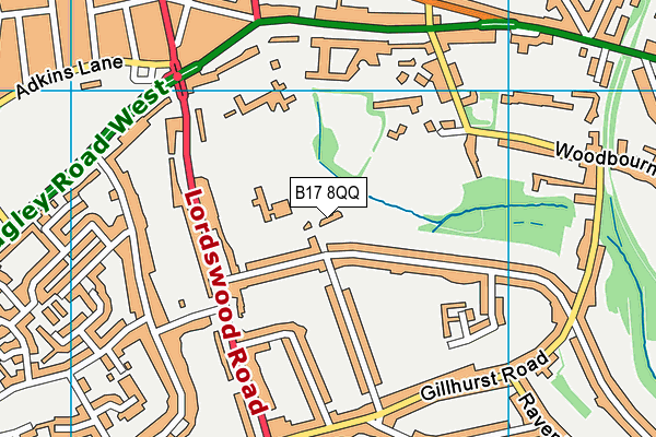 B17 8QQ map - OS VectorMap District (Ordnance Survey)