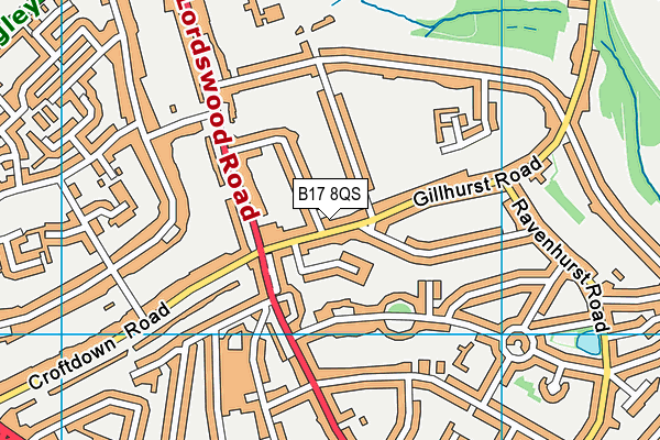 B17 8QS map - OS VectorMap District (Ordnance Survey)