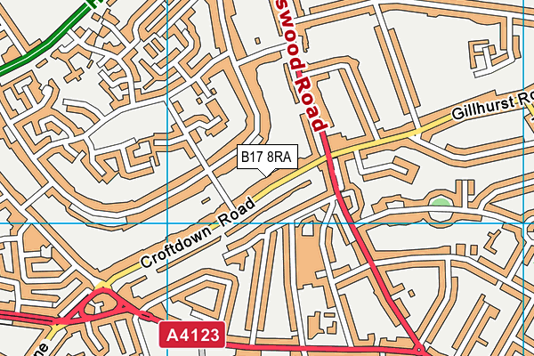 B17 8RA map - OS VectorMap District (Ordnance Survey)