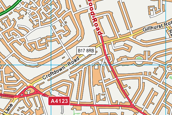 B17 8RB map - OS VectorMap District (Ordnance Survey)