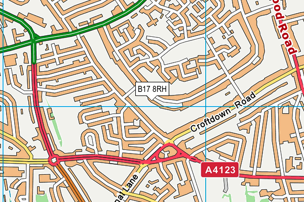 B17 8RH map - OS VectorMap District (Ordnance Survey)