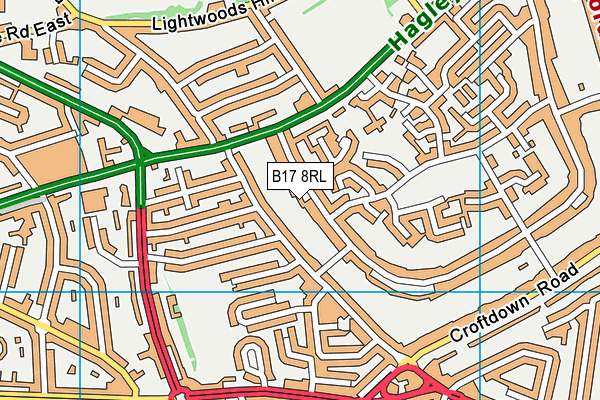 B17 8RL map - OS VectorMap District (Ordnance Survey)