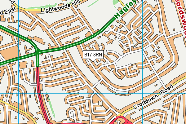 B17 8RN map - OS VectorMap District (Ordnance Survey)