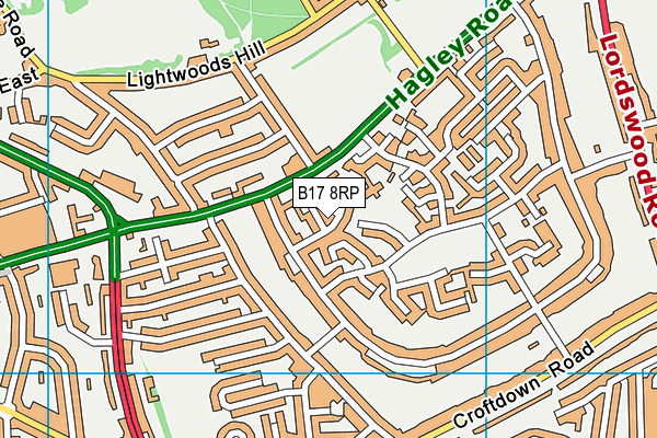 B17 8RP map - OS VectorMap District (Ordnance Survey)