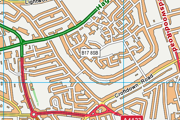 B17 8SB map - OS VectorMap District (Ordnance Survey)