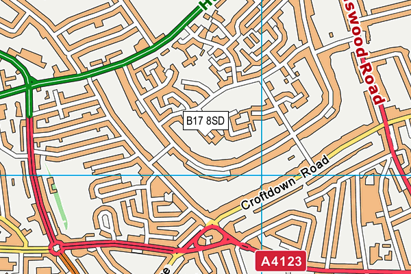 B17 8SD map - OS VectorMap District (Ordnance Survey)