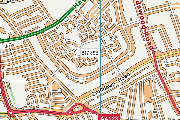 B17 8SE map - OS VectorMap District (Ordnance Survey)