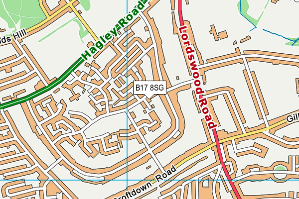 B17 8SG map - OS VectorMap District (Ordnance Survey)