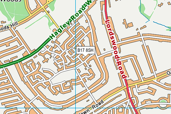 B17 8SH map - OS VectorMap District (Ordnance Survey)