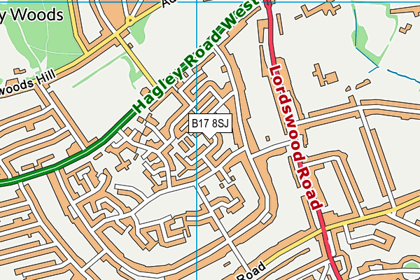 B17 8SJ map - OS VectorMap District (Ordnance Survey)