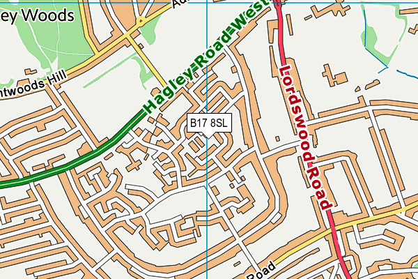 B17 8SL map - OS VectorMap District (Ordnance Survey)