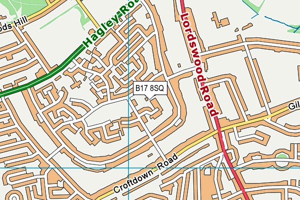 B17 8SQ map - OS VectorMap District (Ordnance Survey)