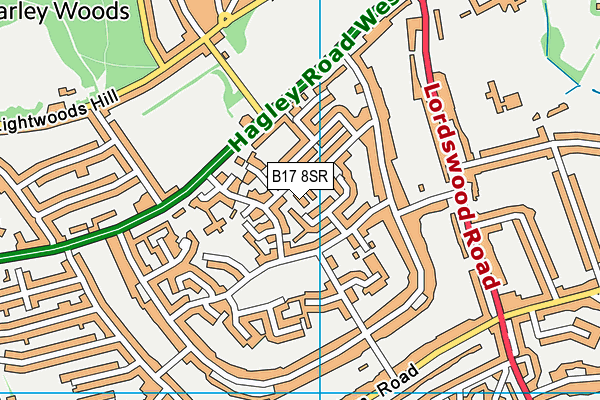 B17 8SR map - OS VectorMap District (Ordnance Survey)