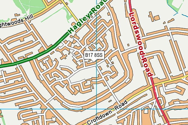 B17 8SS map - OS VectorMap District (Ordnance Survey)