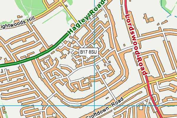 B17 8SU map - OS VectorMap District (Ordnance Survey)