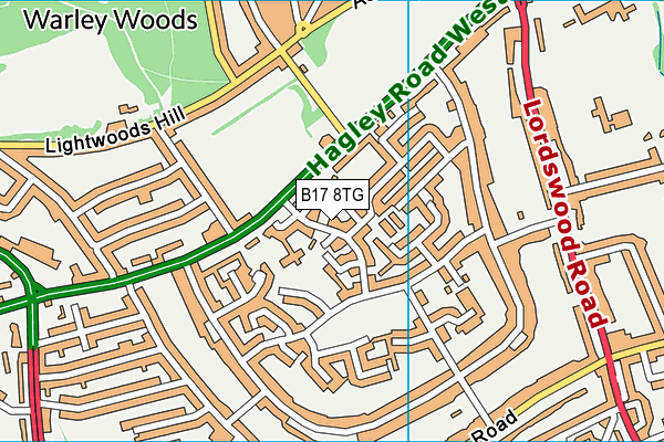 B17 8TG map - OS VectorMap District (Ordnance Survey)