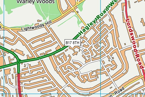 B17 8TH map - OS VectorMap District (Ordnance Survey)