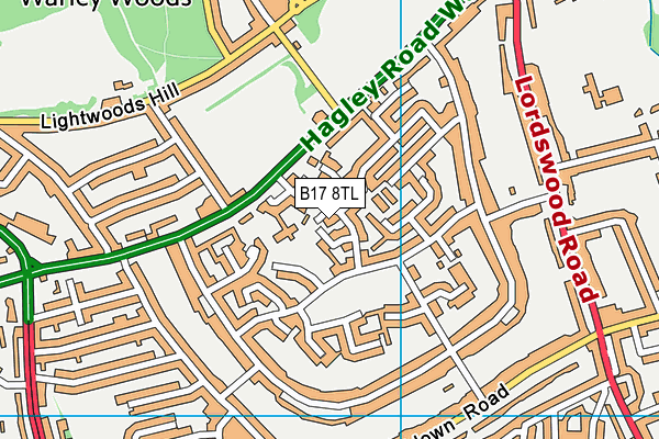 B17 8TL map - OS VectorMap District (Ordnance Survey)
