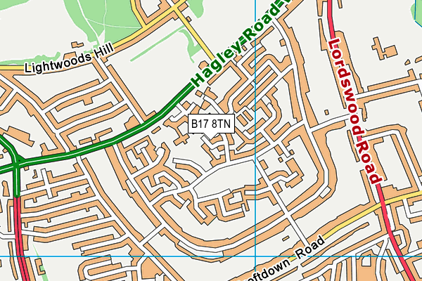 B17 8TN map - OS VectorMap District (Ordnance Survey)