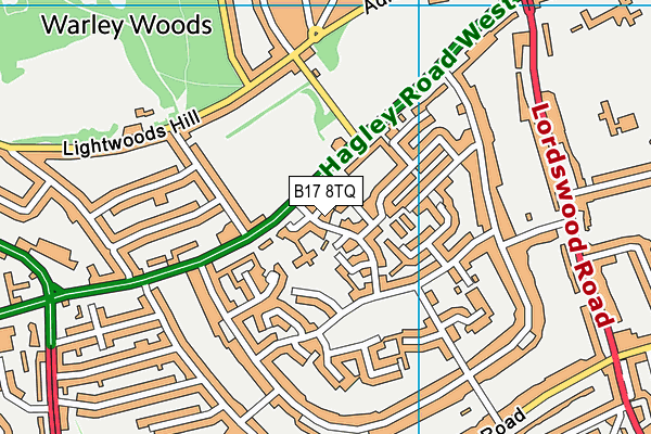 B17 8TQ map - OS VectorMap District (Ordnance Survey)