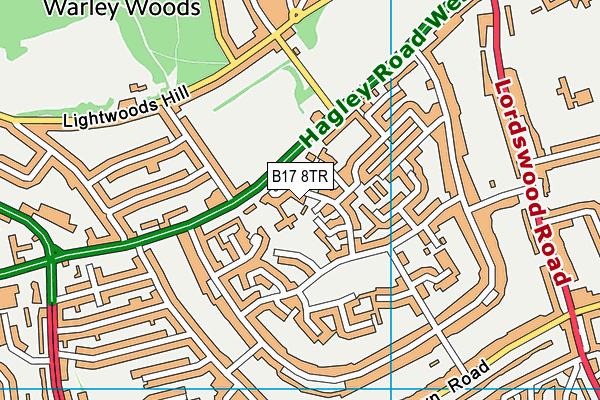 B17 8TR map - OS VectorMap District (Ordnance Survey)