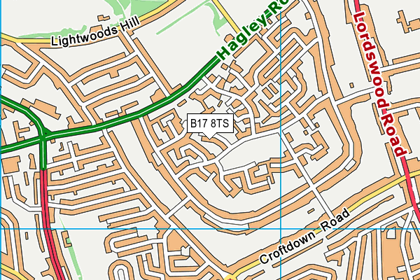 B17 8TS map - OS VectorMap District (Ordnance Survey)