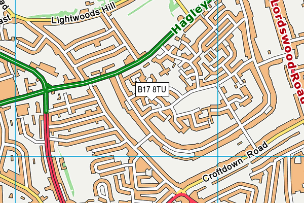 B17 8TU map - OS VectorMap District (Ordnance Survey)