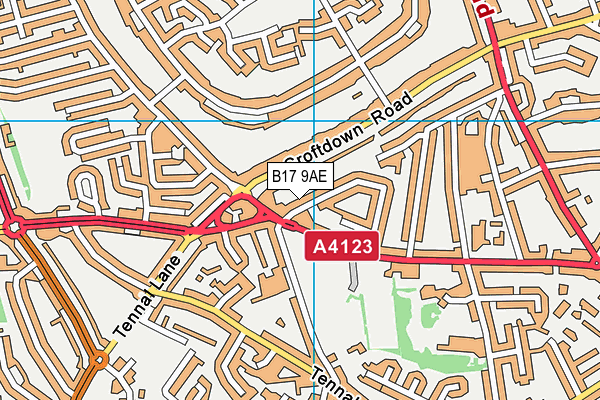 B17 9AE map - OS VectorMap District (Ordnance Survey)