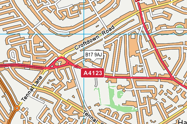 B17 9AJ map - OS VectorMap District (Ordnance Survey)