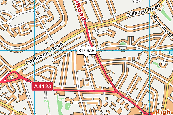 B17 9AR map - OS VectorMap District (Ordnance Survey)