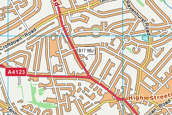 B17 9BJ map - OS VectorMap District (Ordnance Survey)