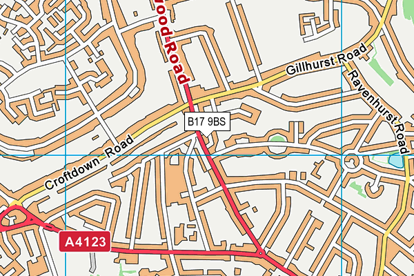 B17 9BS map - OS VectorMap District (Ordnance Survey)