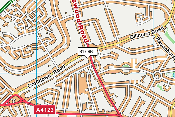 B17 9BT map - OS VectorMap District (Ordnance Survey)