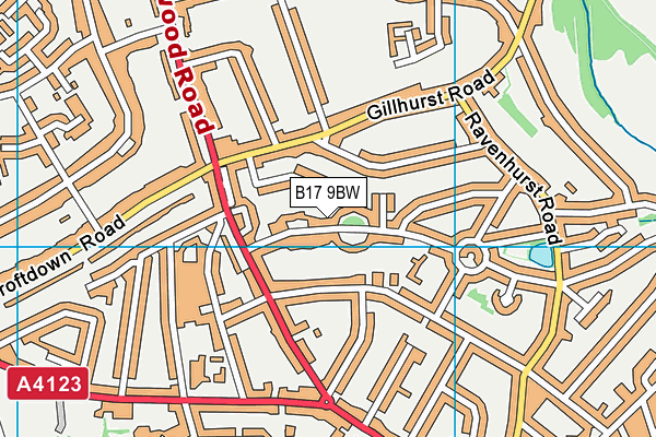 B17 9BW map - OS VectorMap District (Ordnance Survey)